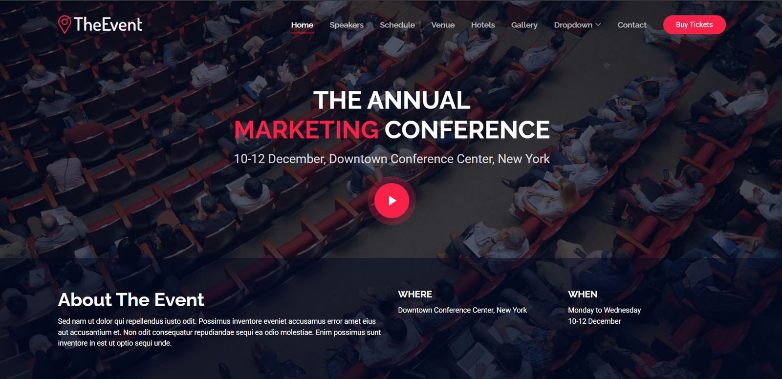 Event & Conference Landing Page Website