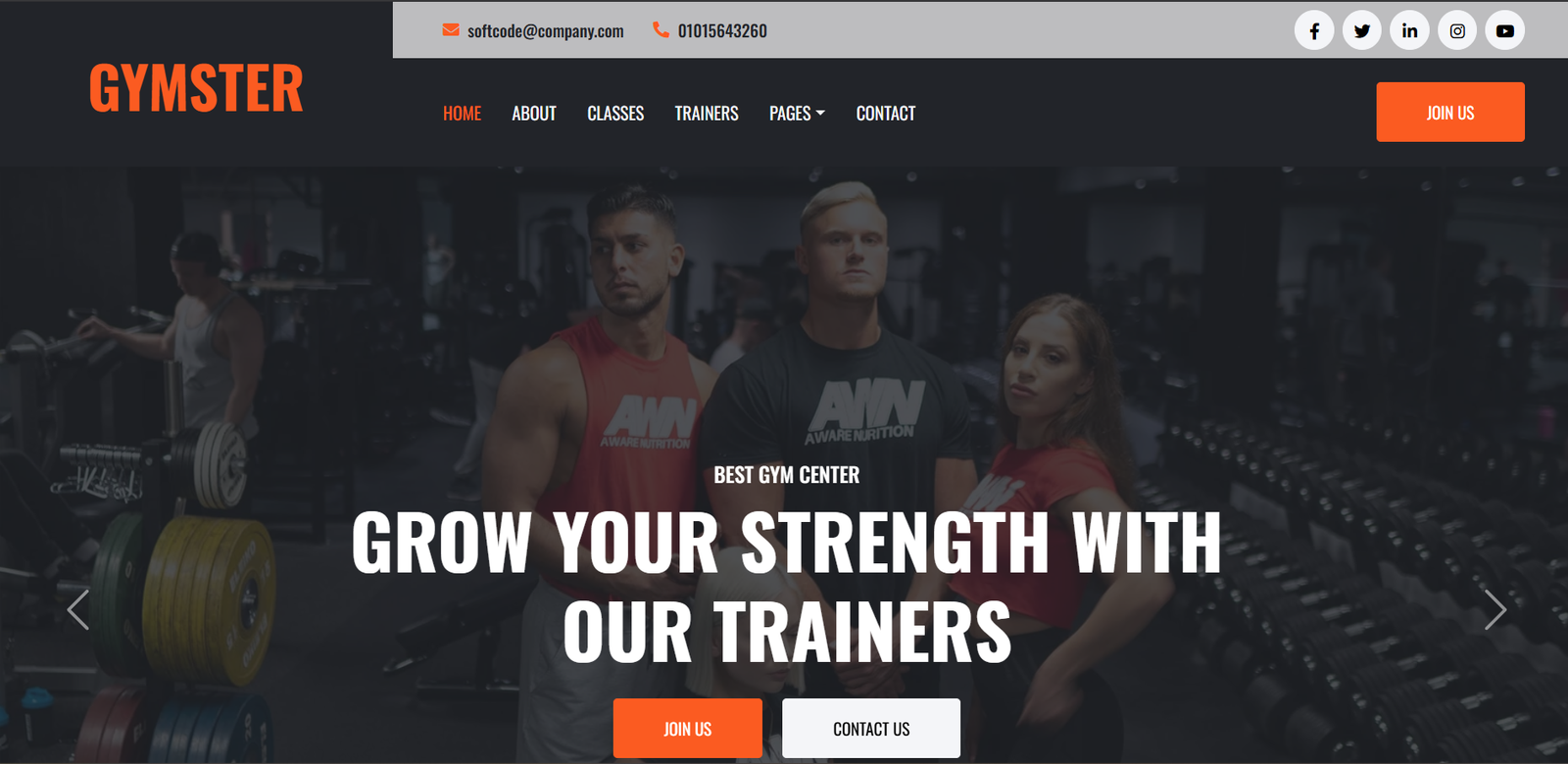 Gym & Fitness Center Website