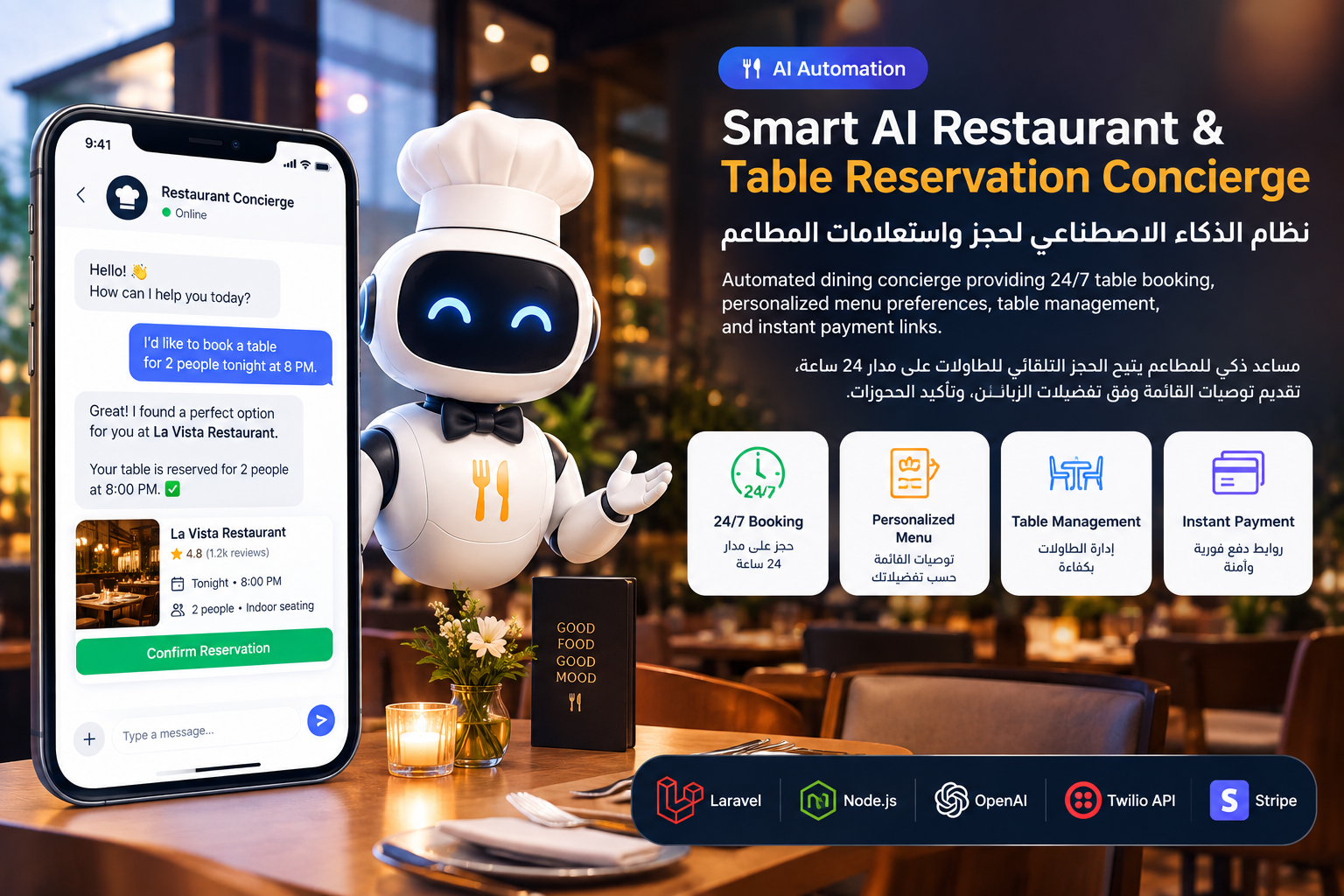 Smart AI Restaurant & Table Reservation Concierge