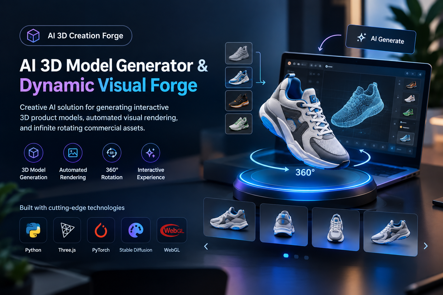 AI 3D Model Generator & Dynamic Visual Forge
